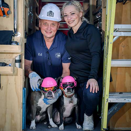 Ed and Olga, Owners of Nalset Electrical Services